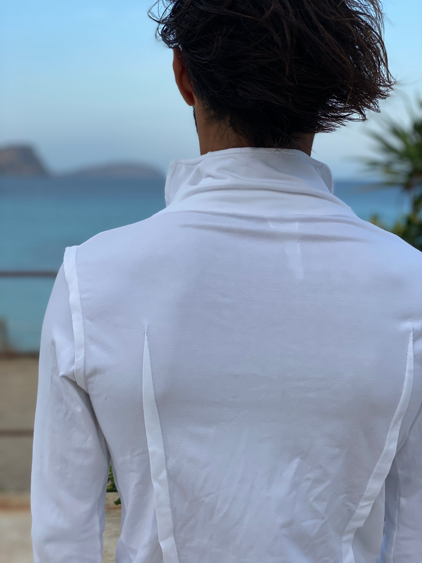 SETORU White Hoodie Men Extra Long Sleeve Zipper Turtle Neck Sweatshirt Avant garde Cyberpunk Festival Futuristic cloth