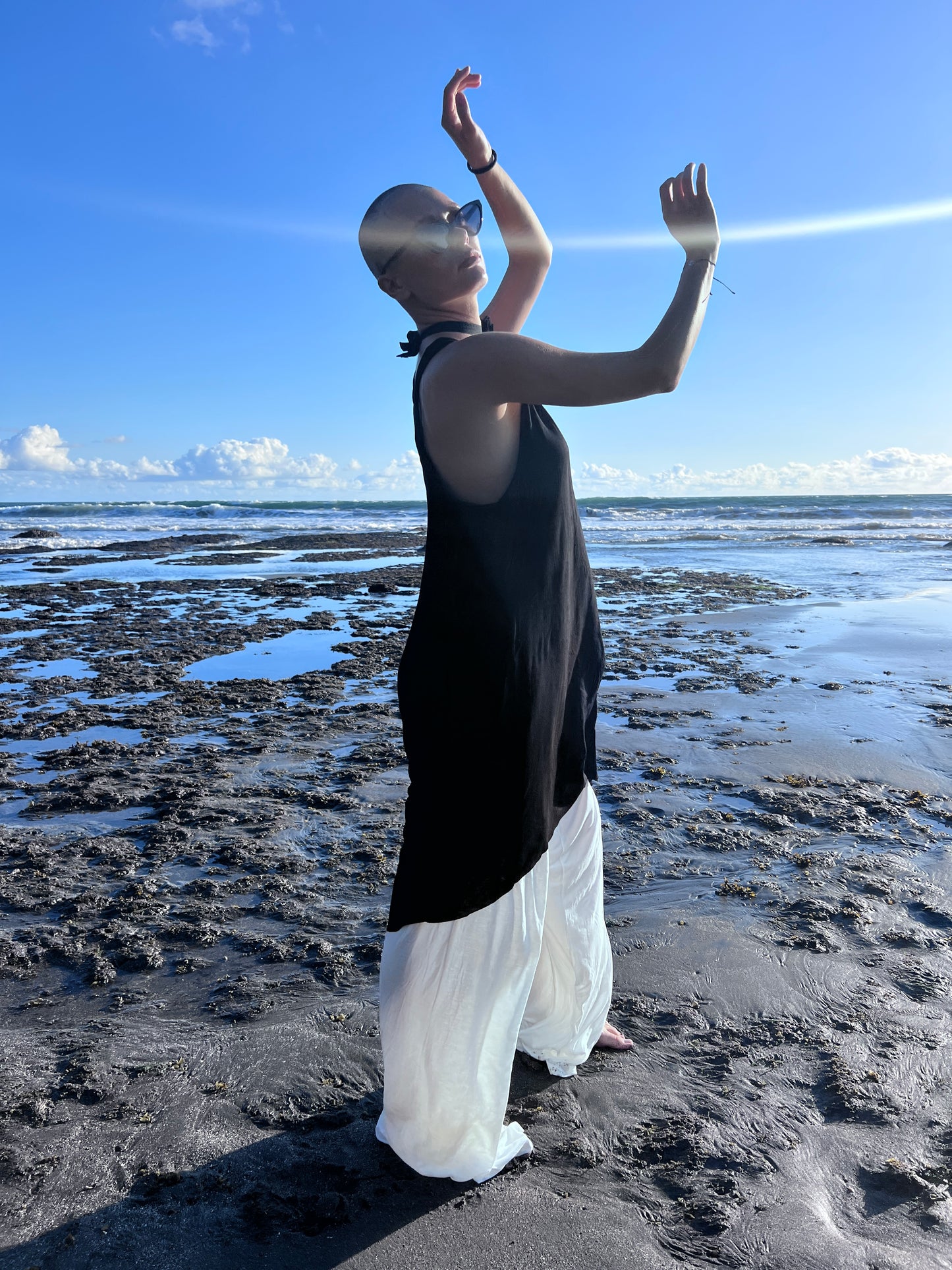 RAN Black Cocktail Tunic Dress Women Sexy Tribal Minimal Dress Black Tunic Sleeveless Goddess Dress Backless Maxi Tunic Tank