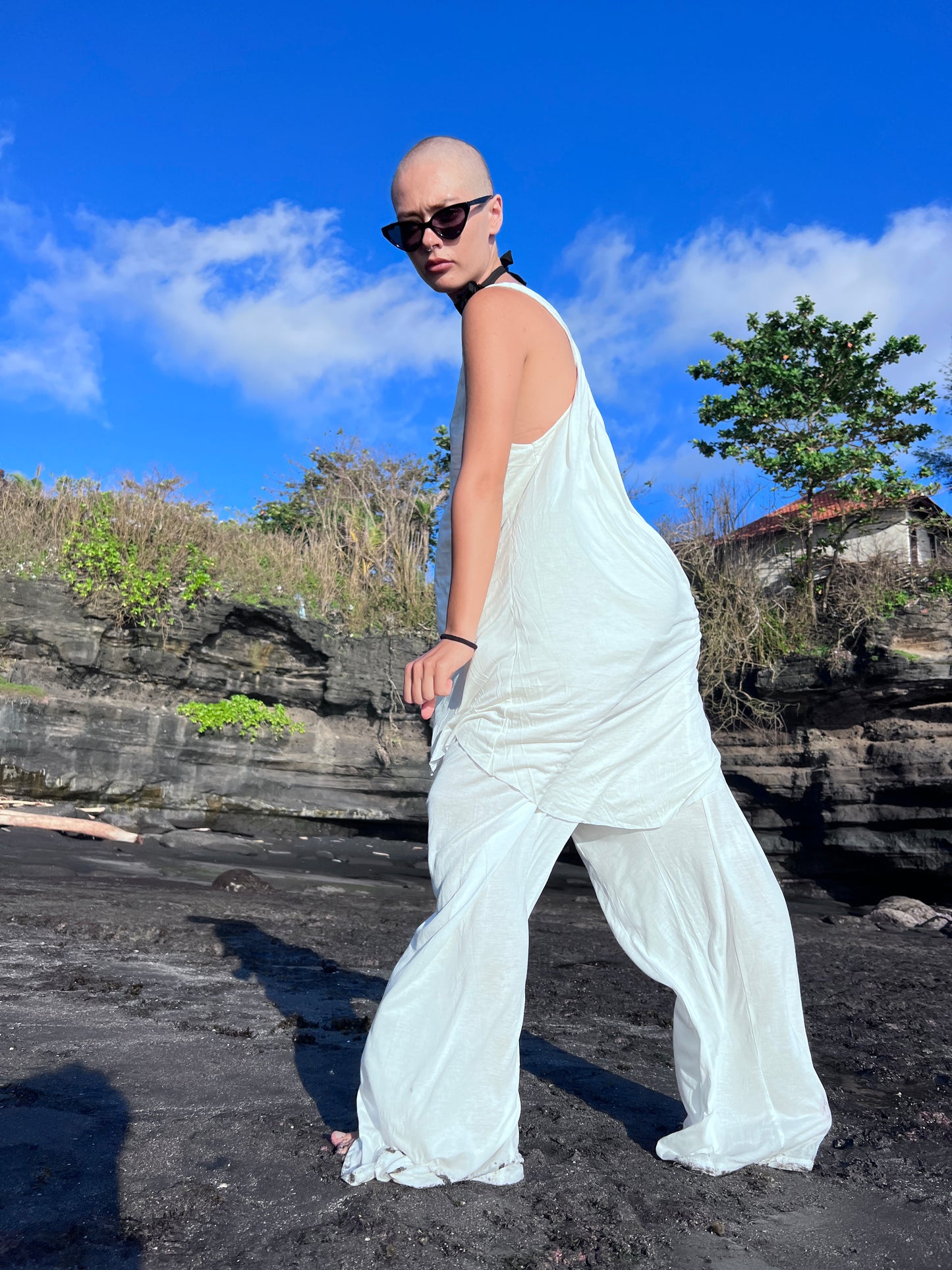 SHIDJERU Yoga Pants Dance Pants White Yoga Wear Wide Leg Pants Cotton Yoga Harem Pants Comfy Workout Dancewear Men. Unisex