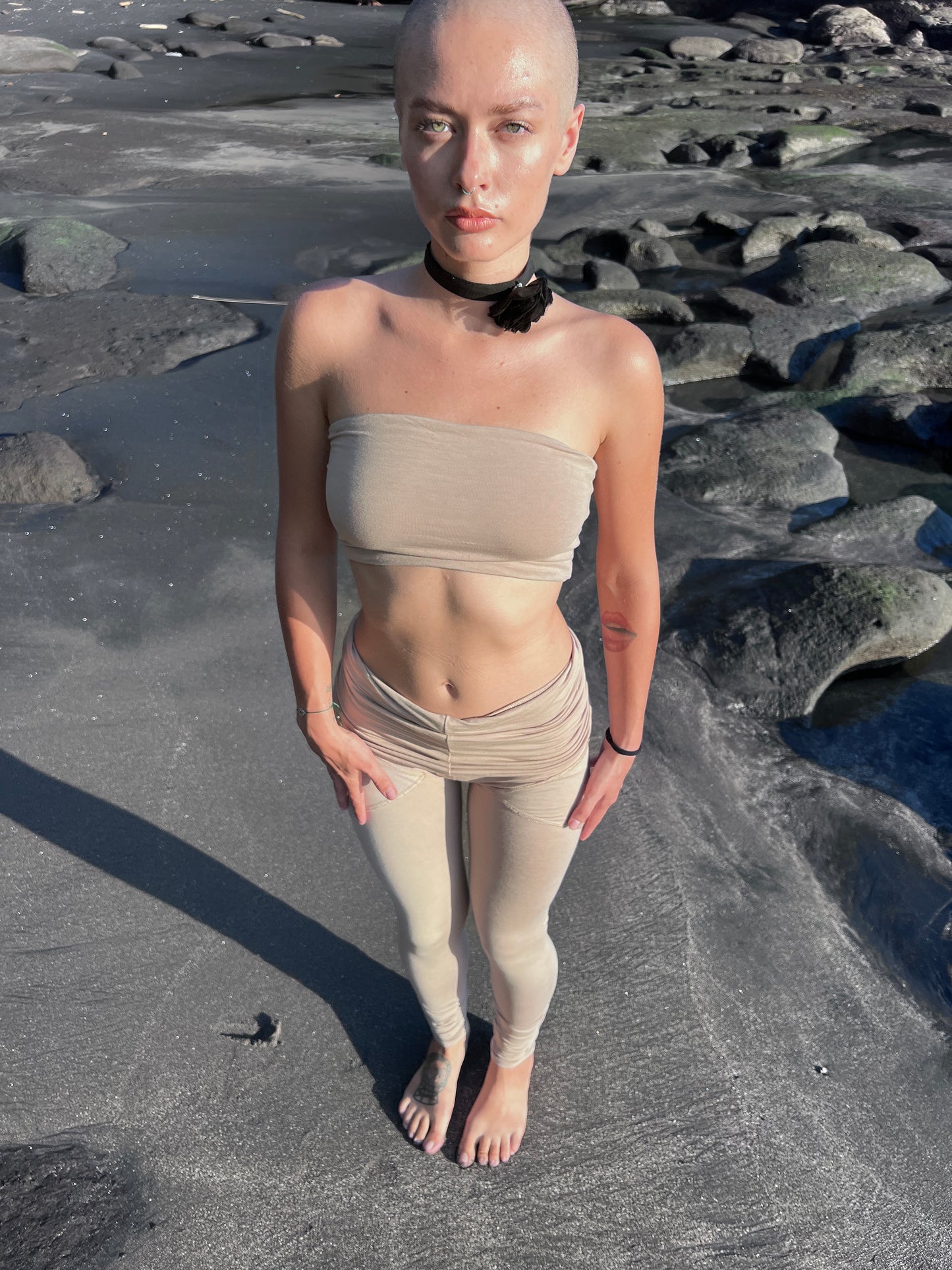 HARUKA Long Leggings | High Waist Bamboo Rayon Leggings | Extra Long Maternity Friendly Pants | Sustainable Minimalist Clothing | Soft Breathable Comfort Wear | Everyday Basics