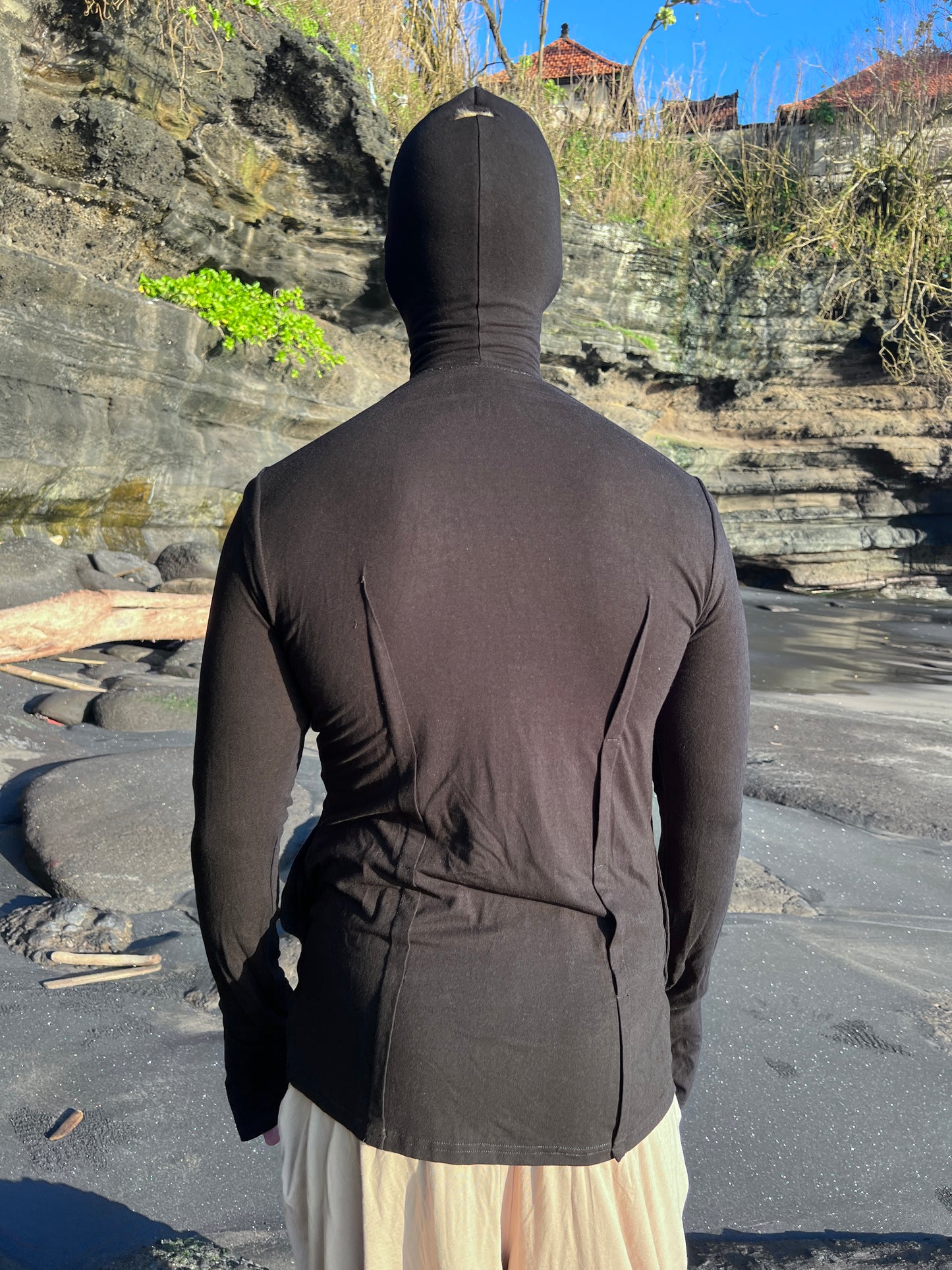 MICHI Ninja costume Samurai hoodie, Steam punk Ninja Burning man clothing, Extra long sleeve zipper hoodie, Apocalypse costume
