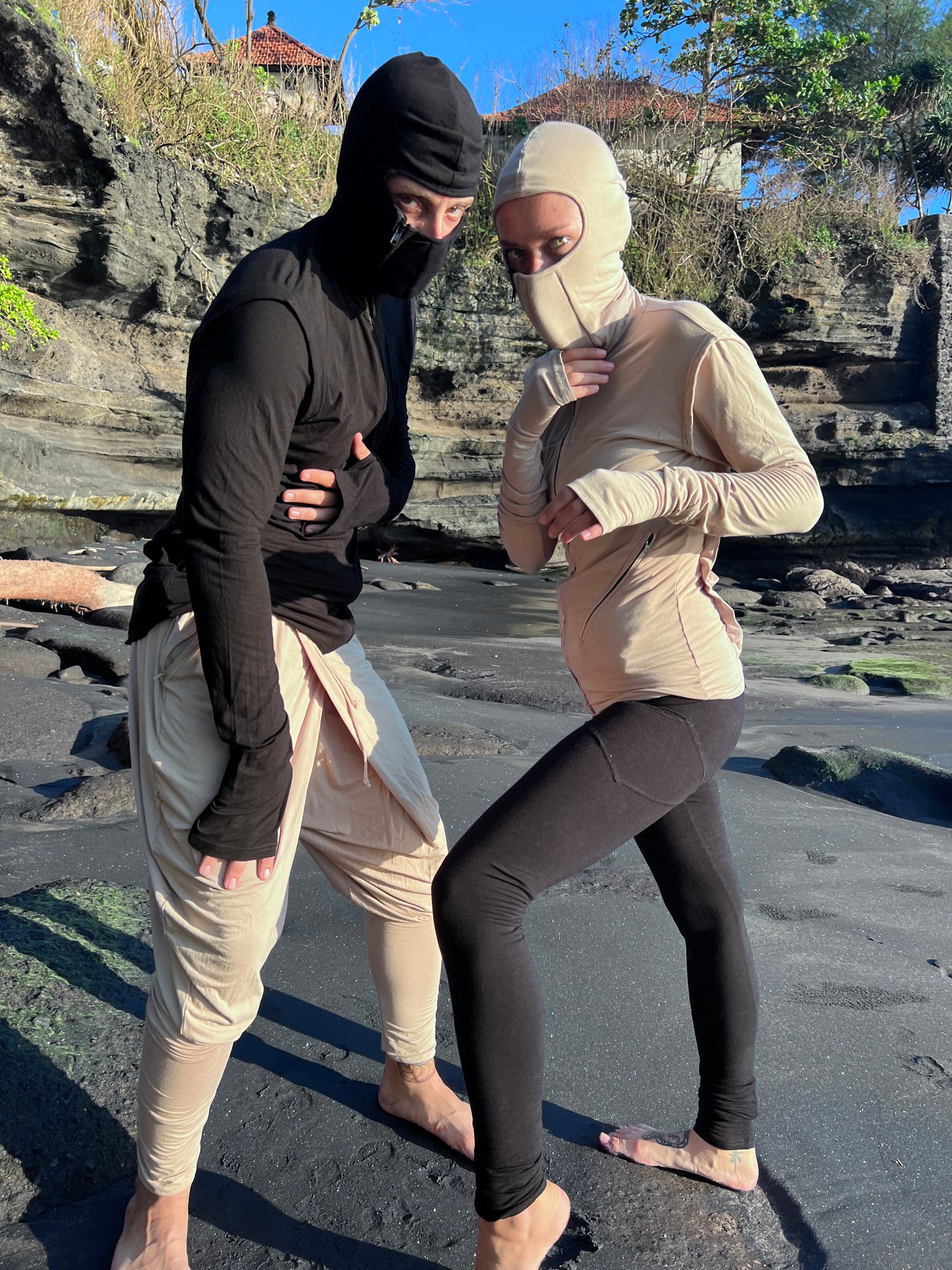 MICHI Ninja costume Samurai hoodie, Steam punk Ninja Burning man clothing, Extra long sleeve zipper hoodie, Apocalypse costume