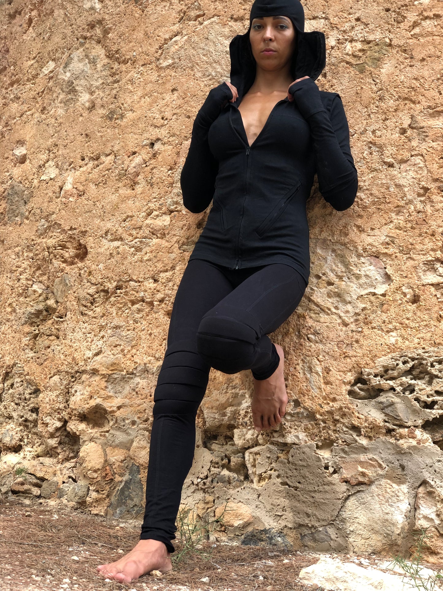 KAM Yoga PANTS women, unique yoga clothes, sports dance pants clothing, Bamboo workout yoga pants. pants with protective knee pads