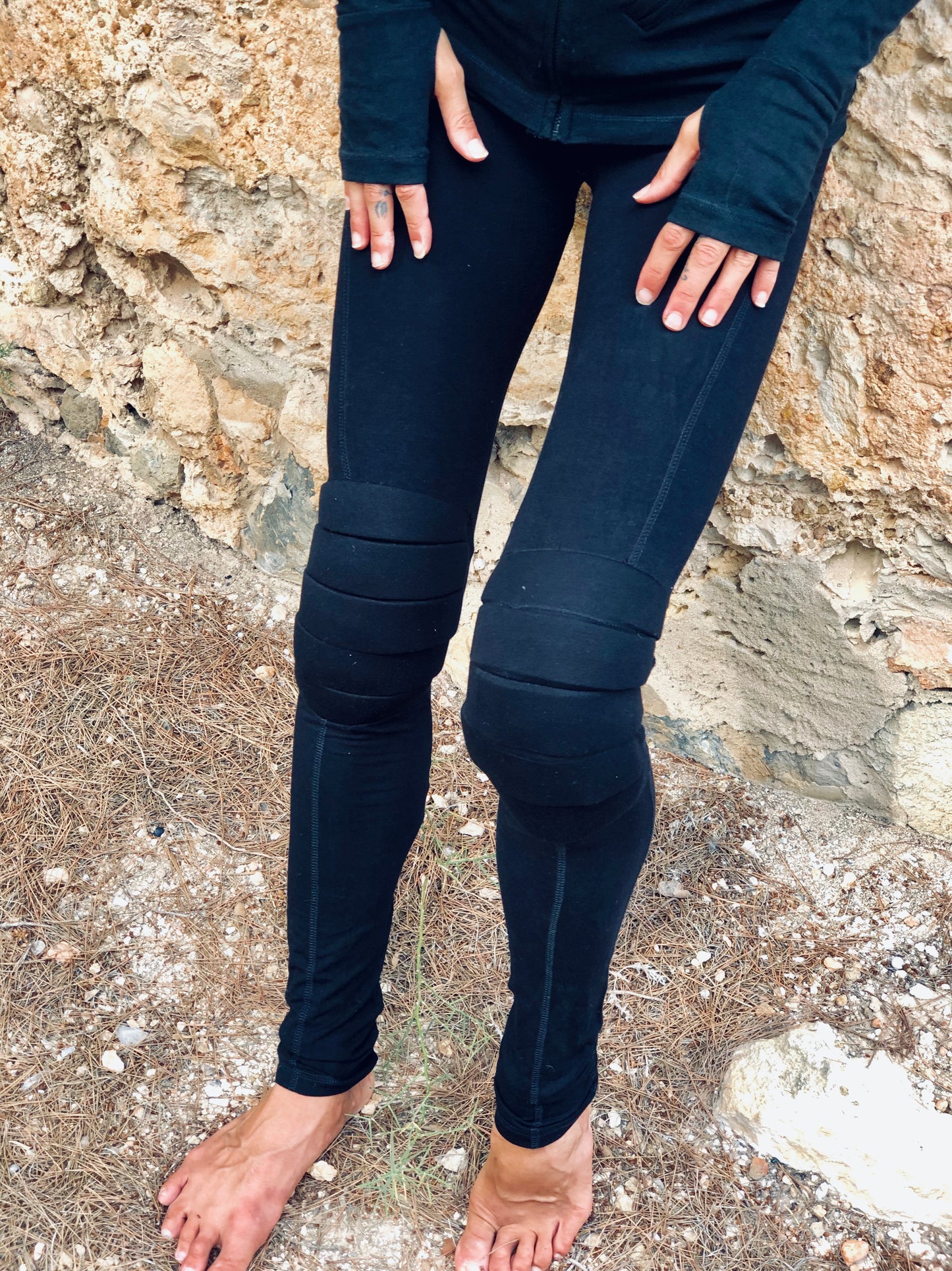 KAM Yoga PANTS women, unique yoga clothes, sports dance pants clothing, Bamboo workout yoga pants. pants with protective knee pads