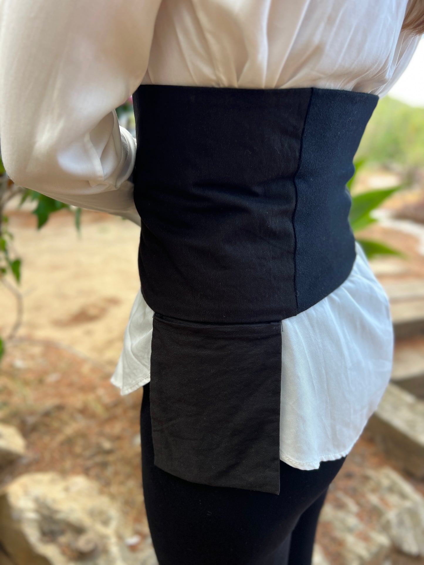 Naomi — Wide Cotton Corset Belt with Pockets Unique Design