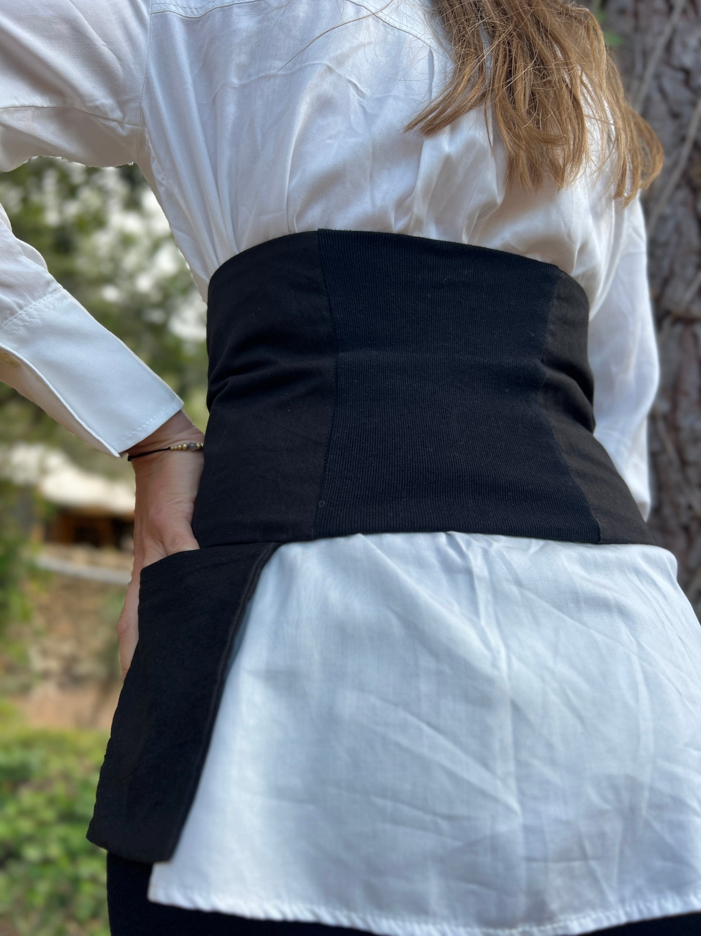 Naomi — Wide Cotton Corset Belt with Pockets Unique Design