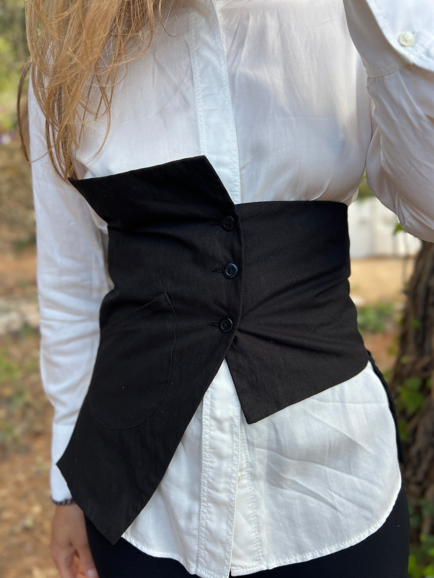 Naomi — Wide Cotton Corset Belt with Pockets Unique Design