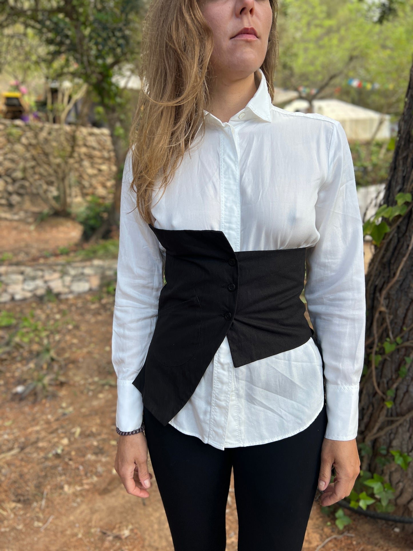 Naomi — Wide Cotton Corset Belt with Pockets Unique Design