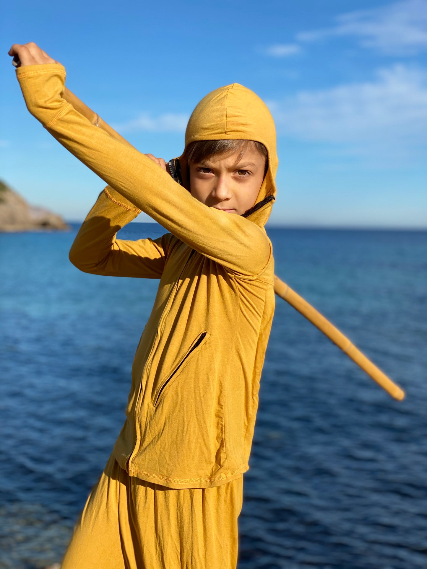 Ninja Kids costume set ninja clothing long sleeve hoodies for boys & baggy harem pants drop crotch thumb unique hoodie for teens