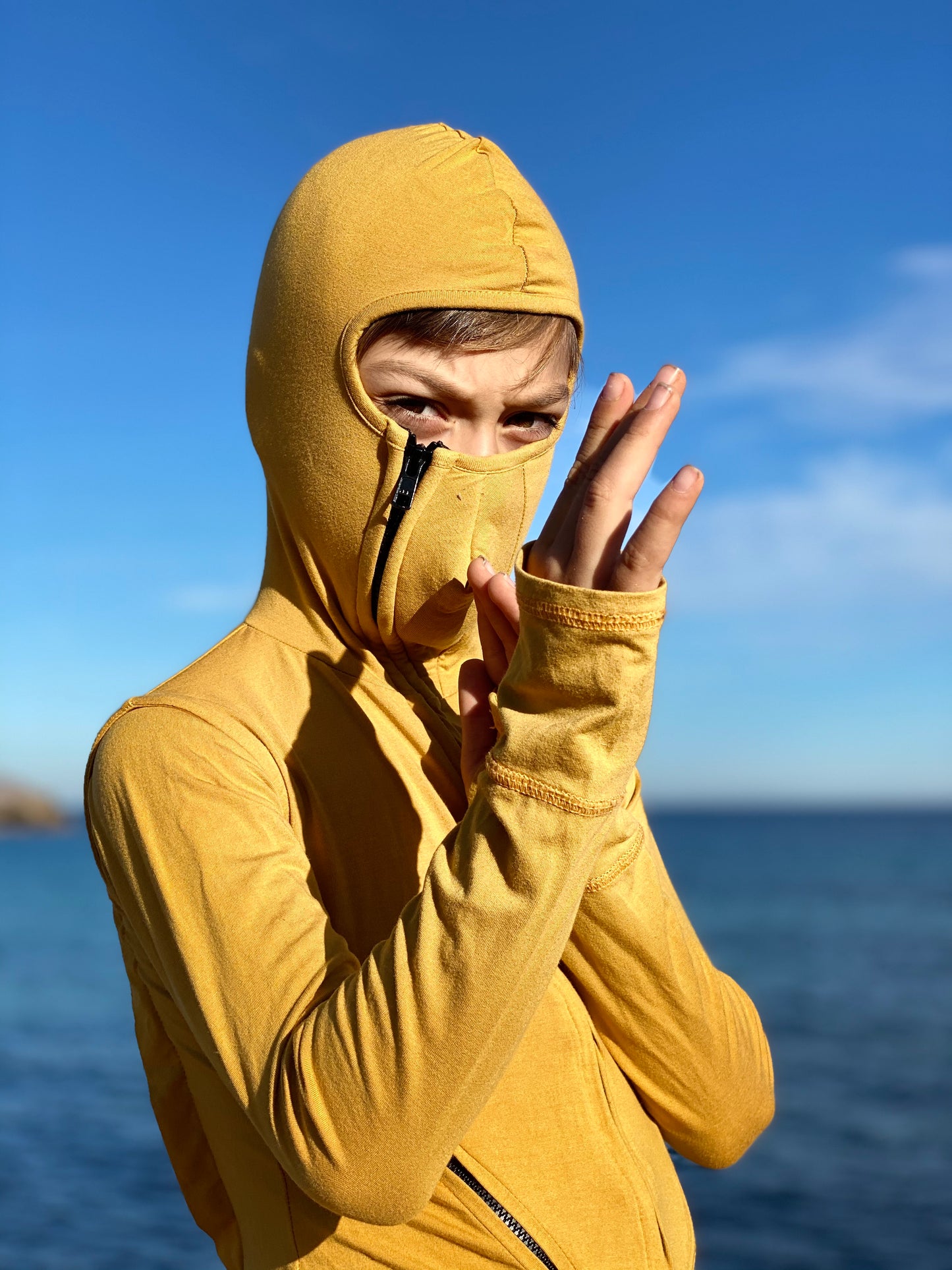 Ninja Kids costume set ninja clothing long sleeve hoodies for boys & baggy harem pants drop crotch thumb unique hoodie for teens