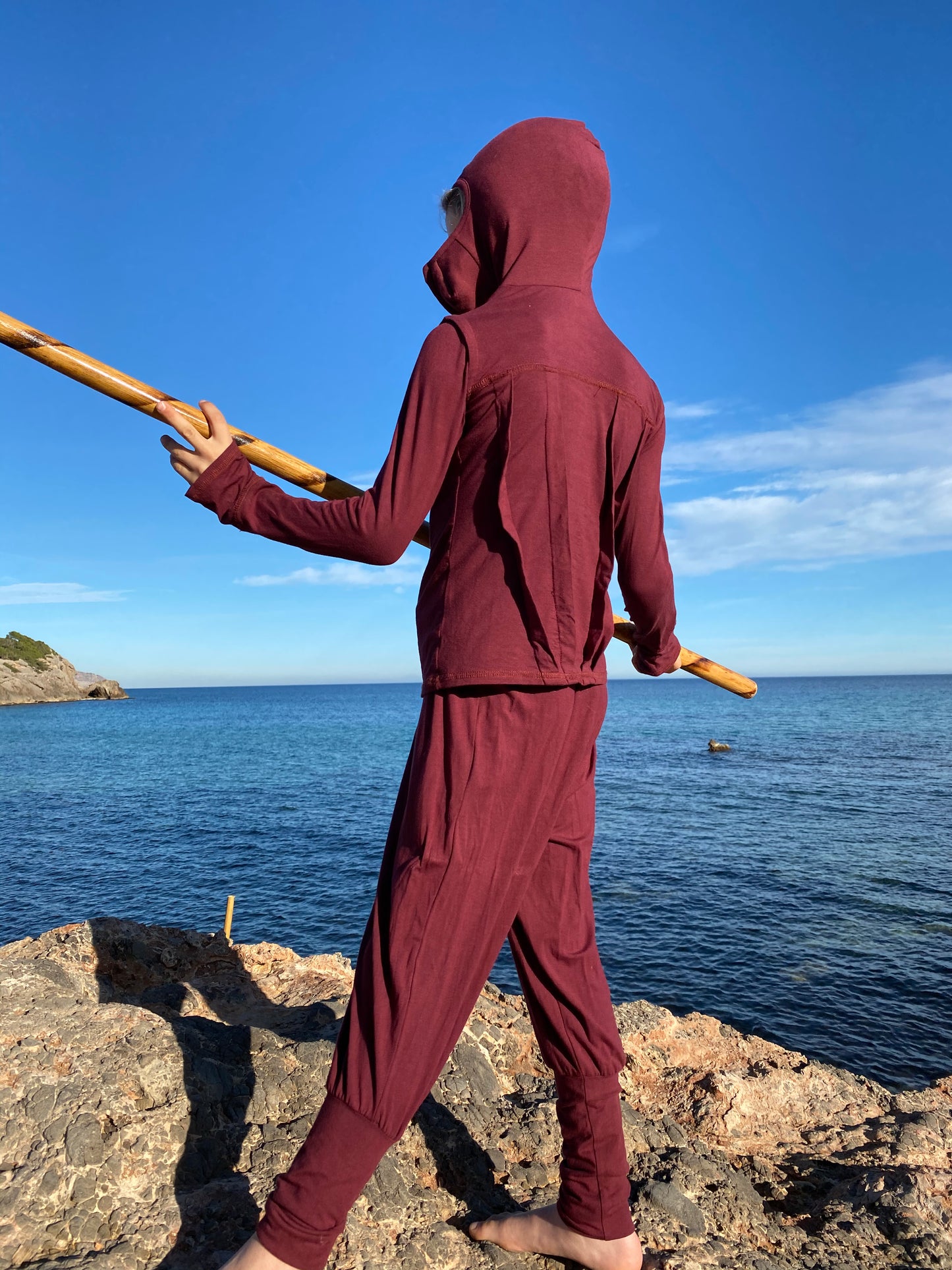 Ninja Kids costume set ninja clothing long sleeve hoodies for boys & baggy harem pants drop crotch thumb unique hoodie for teens