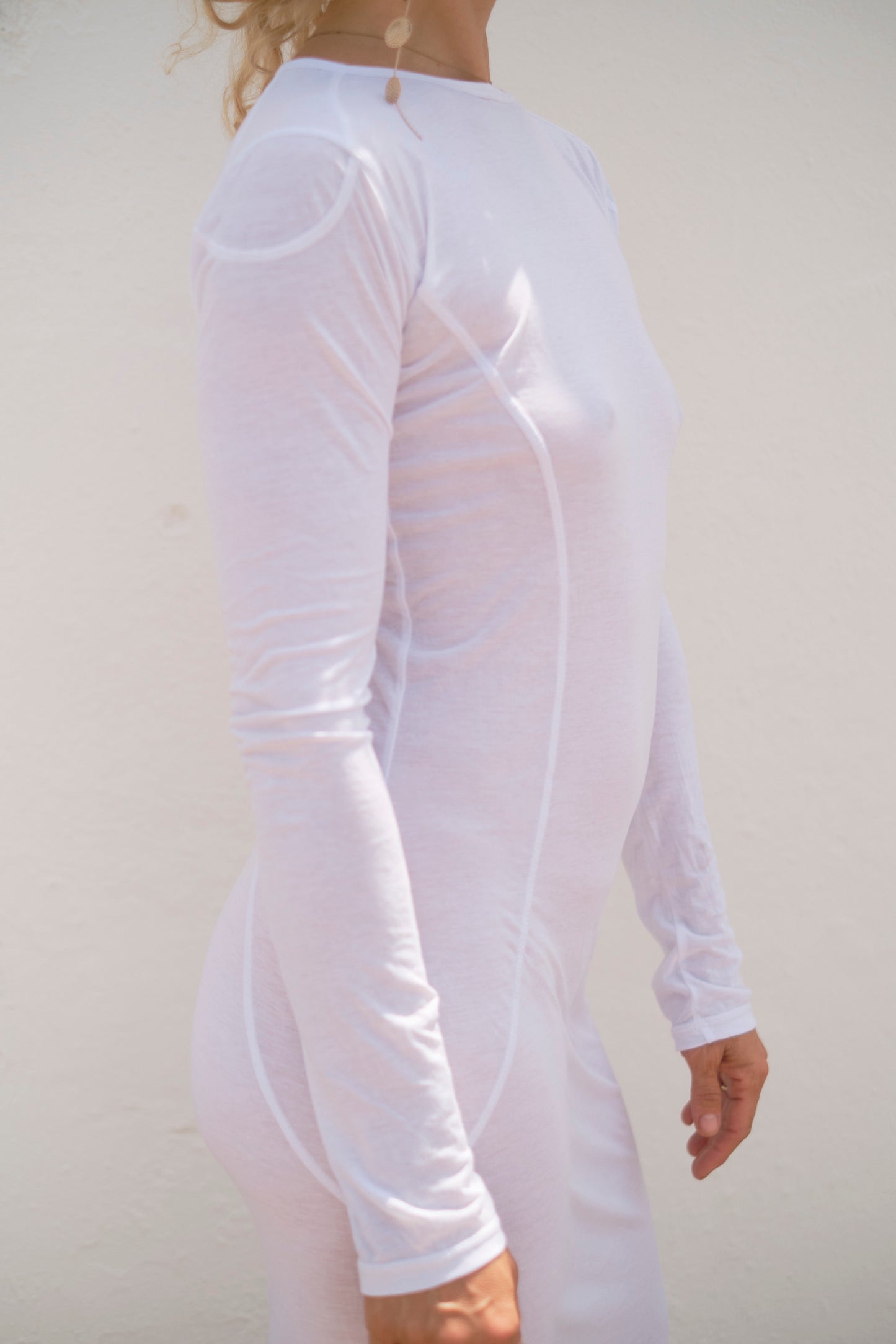 YUKI – Suprima Cotton Long-Sleeve Dress – White