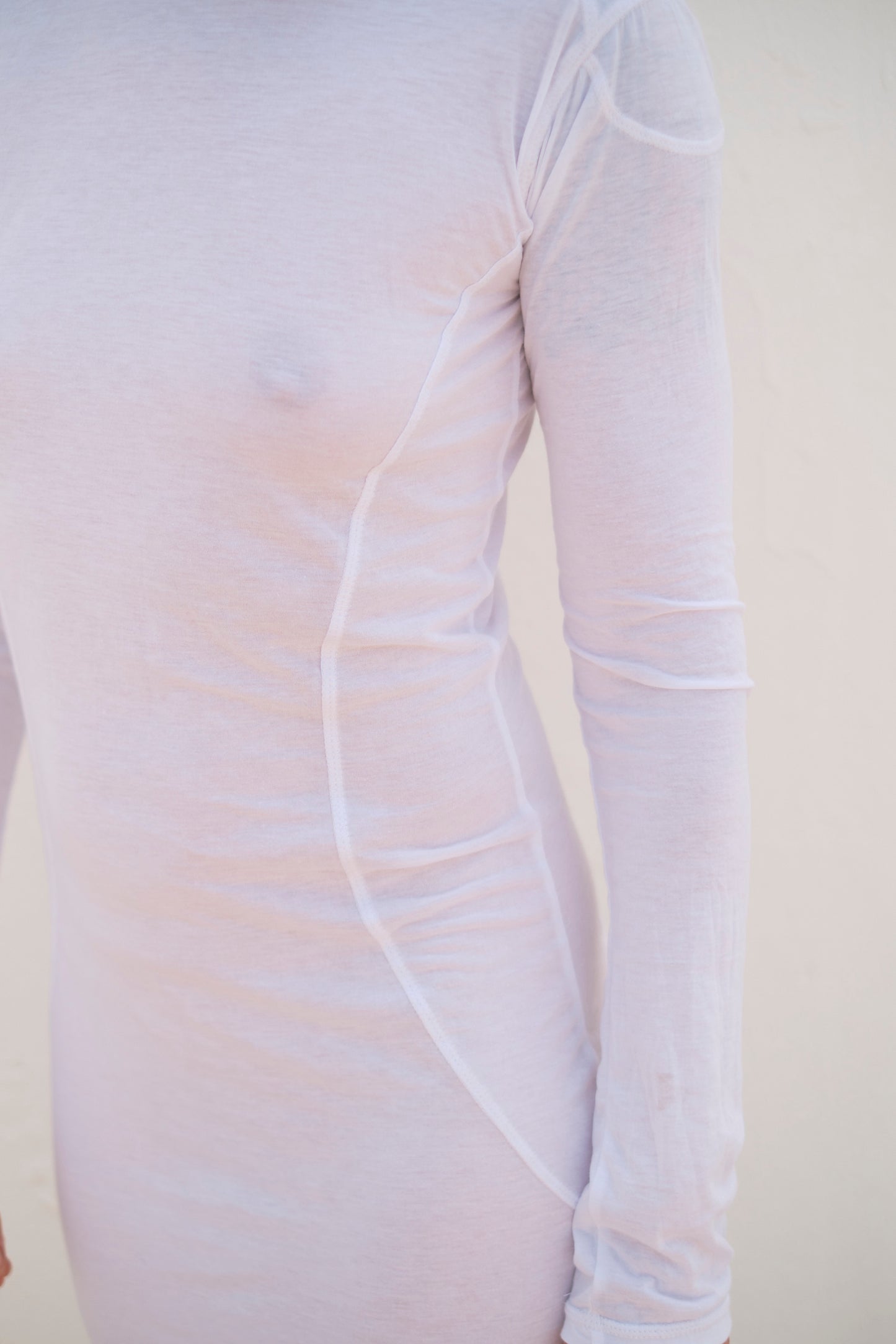 YUKI – Suprima Cotton Long-Sleeve Dress – White