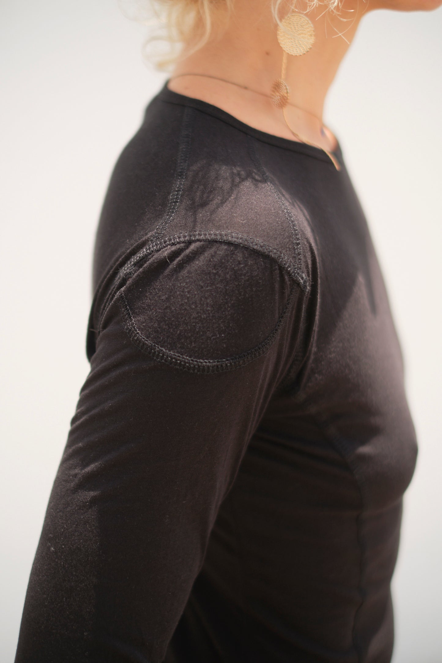 YUKI – Suprima Cotton Long-Sleeve Unique Design Dress – Black