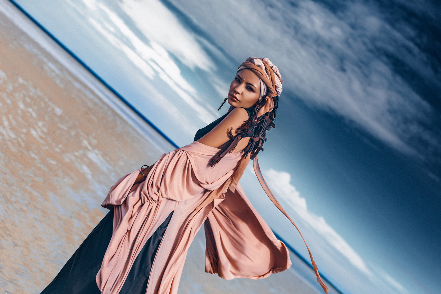 AYAKA Kimono dress women, wide sleeve dress, flowy boho dress, unique cotton maxi dress, hooded dress Big sleeves Boho chic dress
