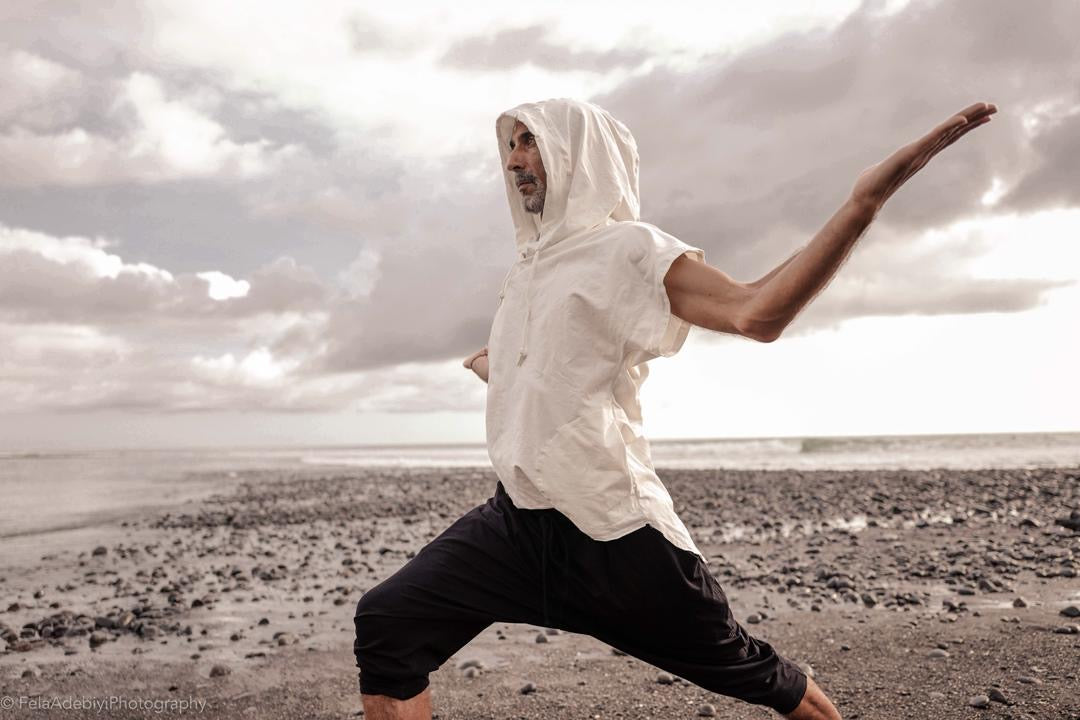 ICHIRO fashion soft men's yoga two piece from bamboo, black hoodie, drop crotch pants, casual yoga wear, yoga hoodie for men