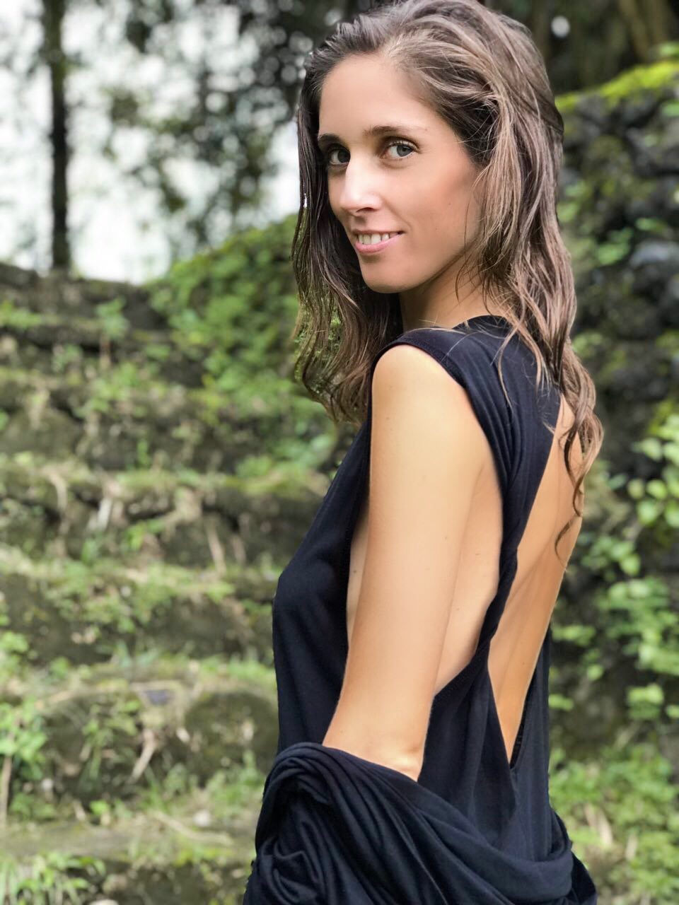 JINA long black dress with pockets, open back sleeveless dress, Black backless dress, loose fitted linen maxi dress, cotton evening dress