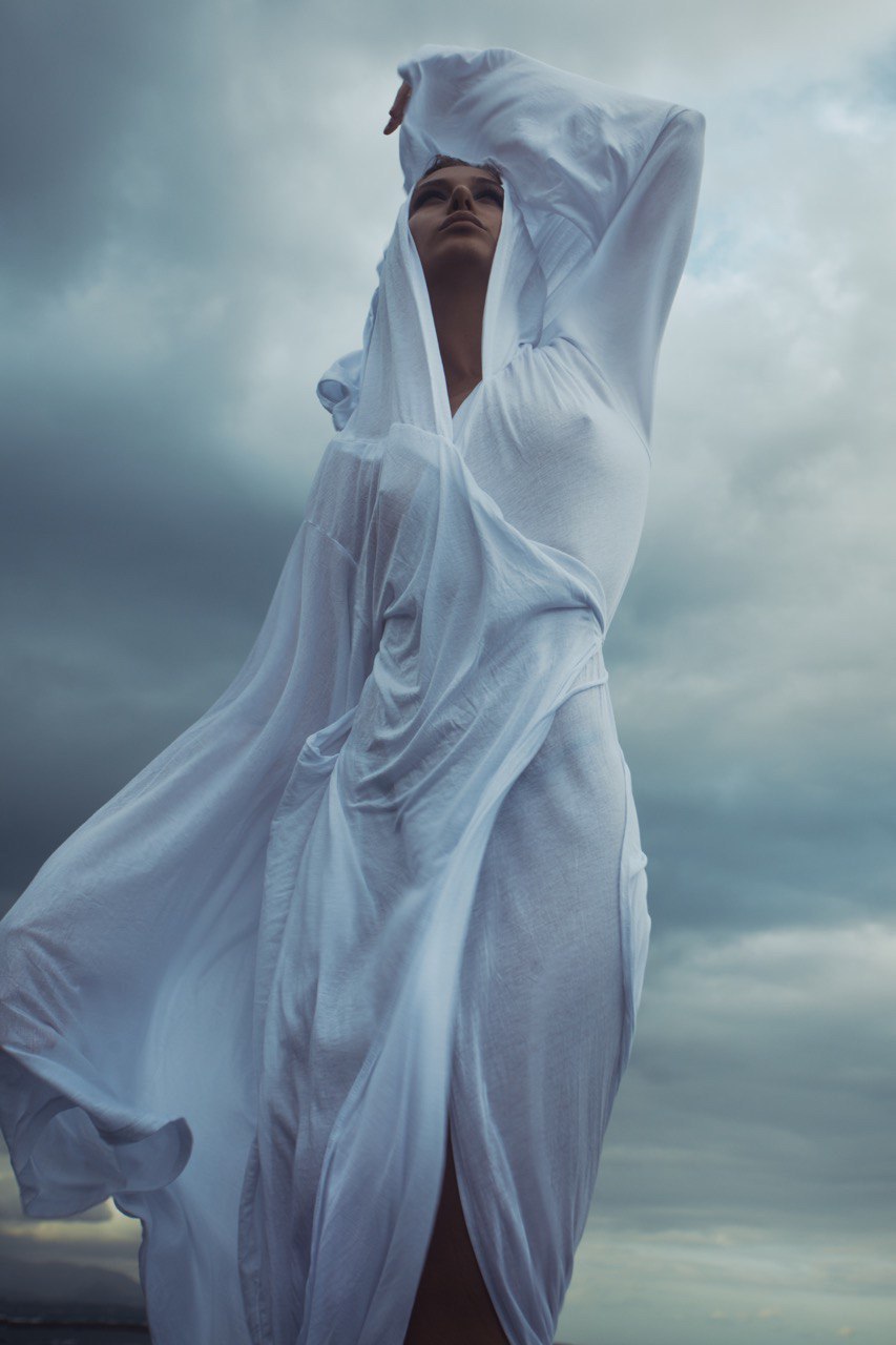 AYAKA Kimono dress women, wide sleeve dress, flowy boho dress, unique cotton maxi dress, hooded dress Big sleeves Boho chic dress