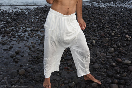 SHIDJERU Yoga Pants Dance Pants White Yoga Wear Wide Leg Pants Cotton Yoga Harem Pants Comfy Workout Dancewear Men. Unisex