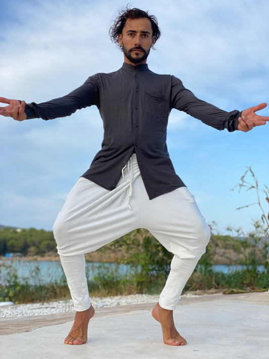 ARETA Men yoga pants Workout comfortable bamboo pants Black yoga wear Harlem dance pants Yoga suit pants Wrap pants men yoga pants clothing