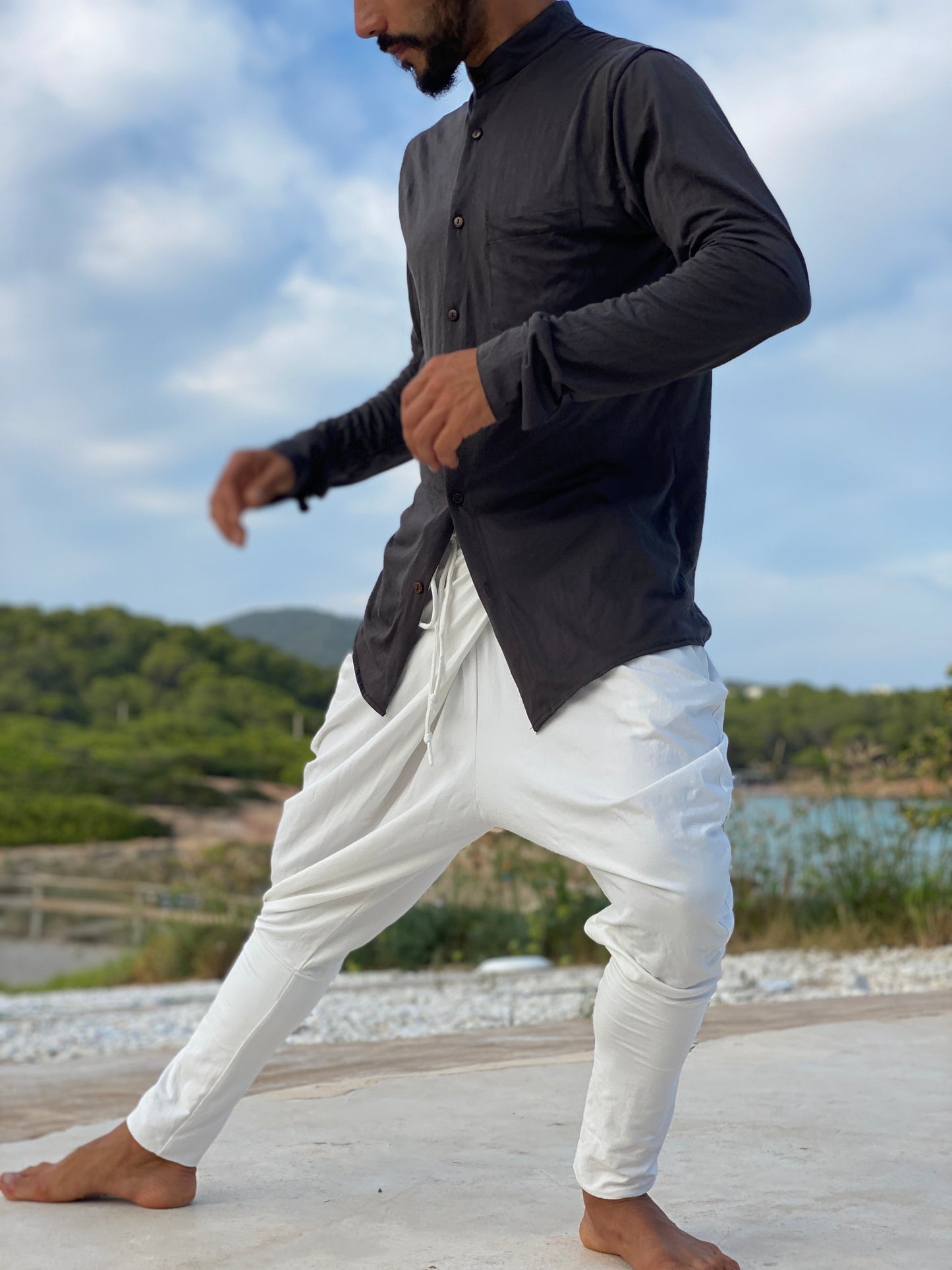 ARETA Men yoga pants Workout comfortable bamboo pants Black yoga wear Harlem dance pants Yoga suit pants Wrap pants men yoga pants clothing
