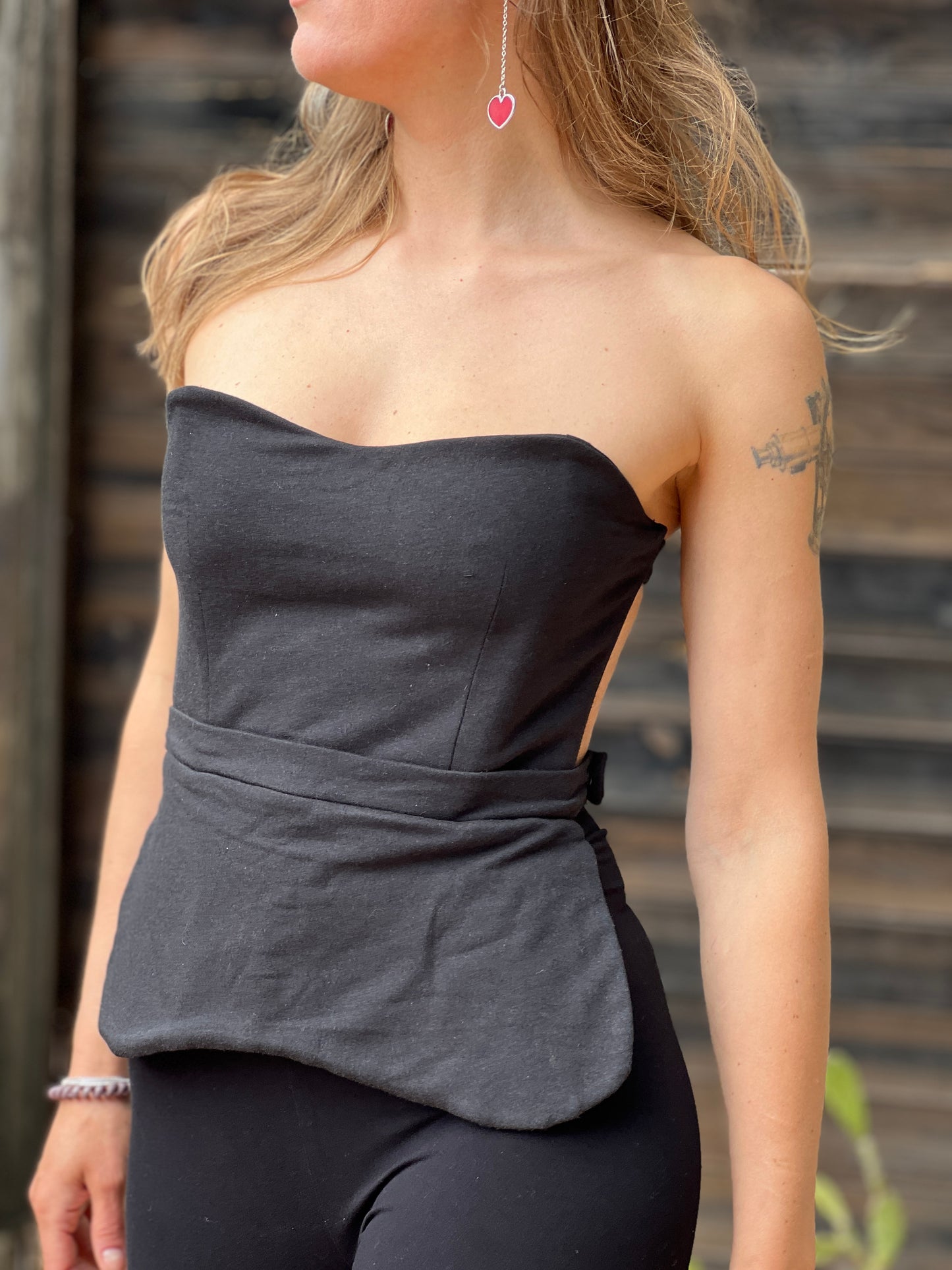 Emi — Bamboo Corset Top with Open Back