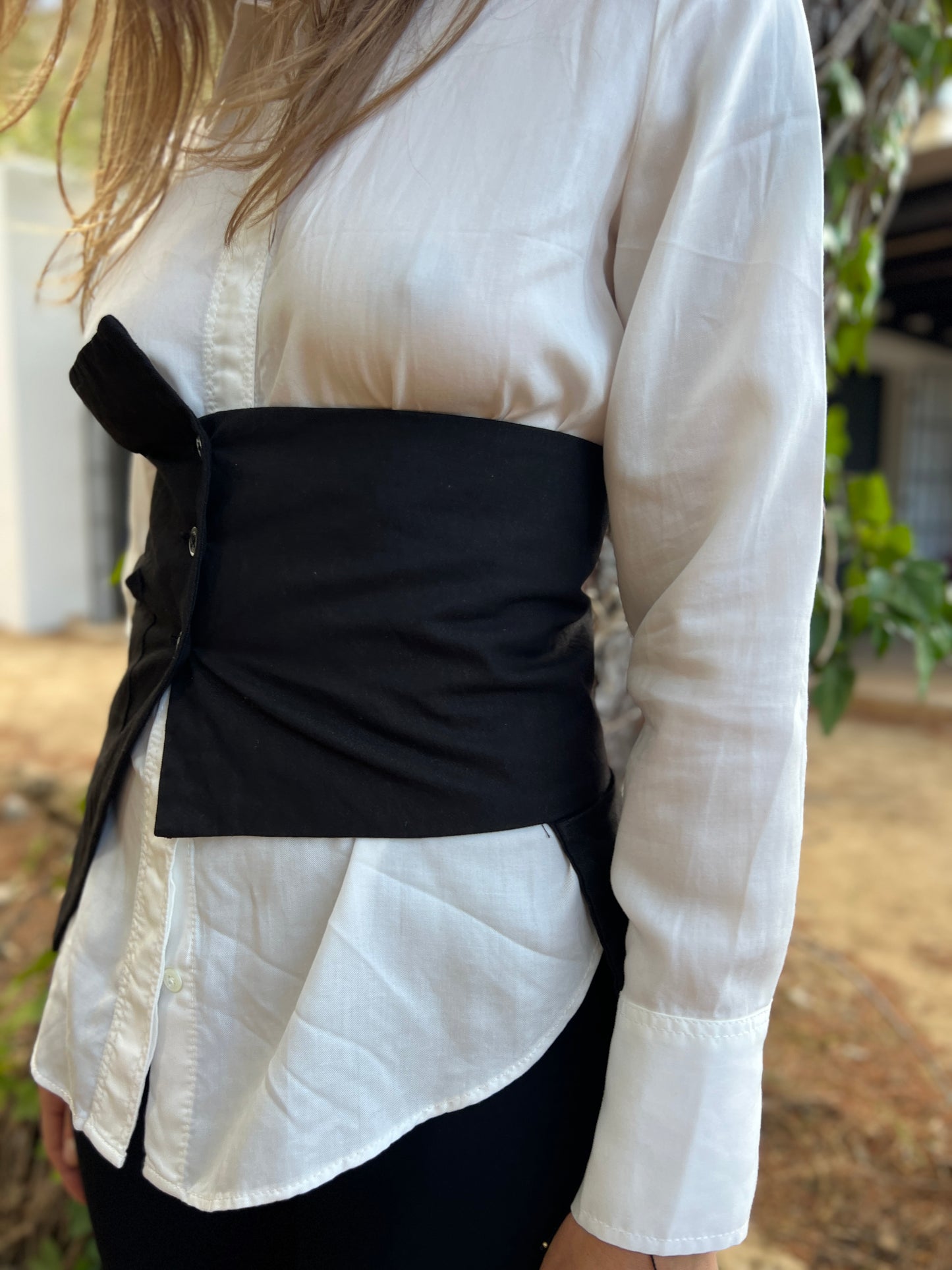 Naomi — Wide Cotton Corset Belt with Pockets Unique Design